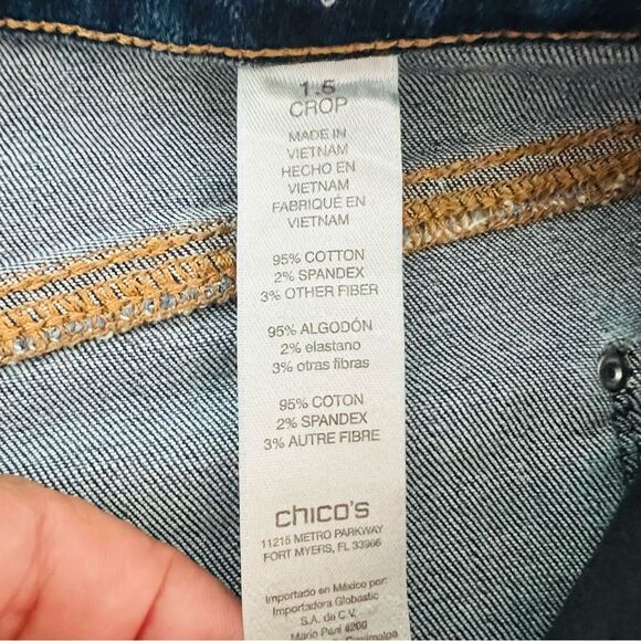 Chico's The Platinum Crop Women's Blue Jeans Size 1.5 (US M/10) - Picture 8 of 10
